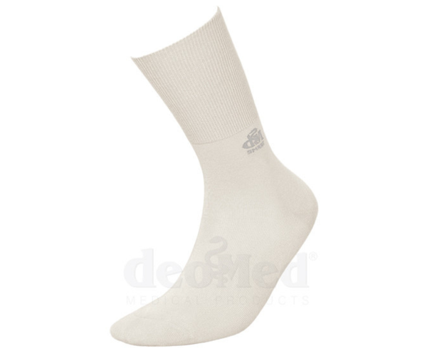 Ihoa hoitavaa sinkki-merilevä sukkaa käytetään normaalin sukan tapaan päivittäin. Miellyttävä sukka jalassa.